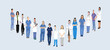 © LazyArtist - Set of male and female characters of doctors. Surgeons, doctors, nurses. Conceptual illustration, hospital medical team, nurse, poster. Vector template for design