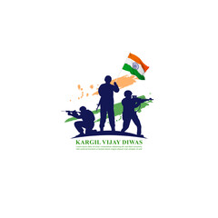 Wall Mural - Vector illustration of Kargil Vijay Diwas social media story feed mockup template