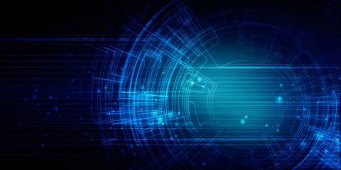 2d illustration Abstract futuristic electronic circuit technology background