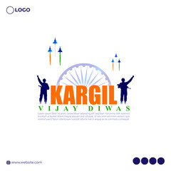 Wall Mural - Vector illustration of Kargil Vijay Diwas social media story feed mockup template