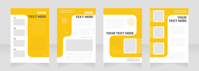 Wall Mural - preschool yellow and white blank brochure layout design. vertical poster template set with empty cop