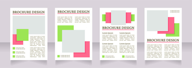 Fitness center advertisement blank brochure layout design. Vertical poster template set with empty copy space for text. Premade corporate reports collection. Editable flyer paper pages