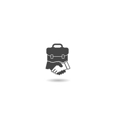 Canvas Print - Business suitcase bag icon with shadow