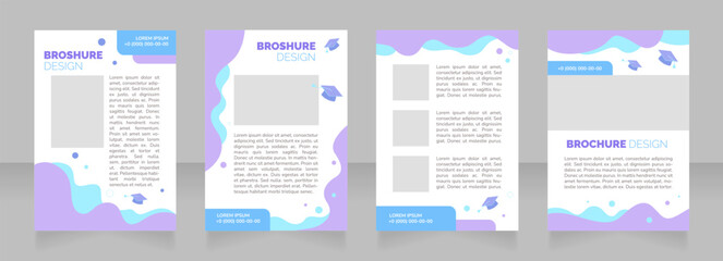 Afterschool program blank brochure layout design. Providing grants. Vertical poster template set with empty copy space for text. Premade corporate reports collection. Editable flyer paper pages