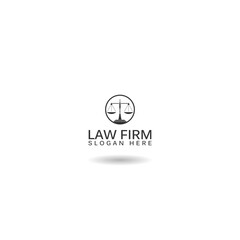 Poster -  Law firm logo with scales template icon with shadow