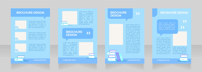 Virtual homeschooling blank brochure layout design. High school education. Vertical poster template set with empty copy space for text. Premade corporate reports collection. Editable flyer paper pages