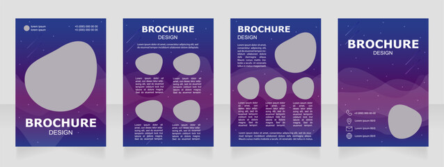 Observing with public telescope opportunity blank brochure design. Template set with copy space for text. Premade corporate reports collection. Editable 4 paper pages. Arial Black, Regular fonts used