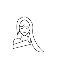 Poster - indian woman icon, vector best line icon.