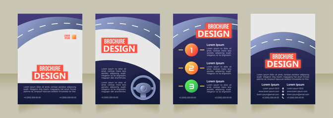 Wall Mural - defensive driving school blank brochure design. template set with copy space for text. premade corpo