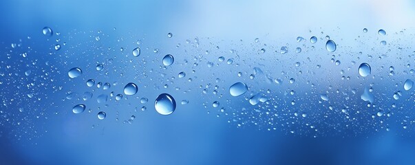 Smooth soft blue dew background with small water droplets Generative AI