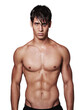 © Adv RT Team Apr/peopleimages.com - Sexy, body and portrait of a young man with muscle, abs and hot bodybuilder with a serious face. Attractive, confident and shirtless male person with muscles isolated by a transparent png background
