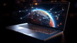 © Aleksandr - laptop internet online job PC connection wireless network wifi technology,generated ai