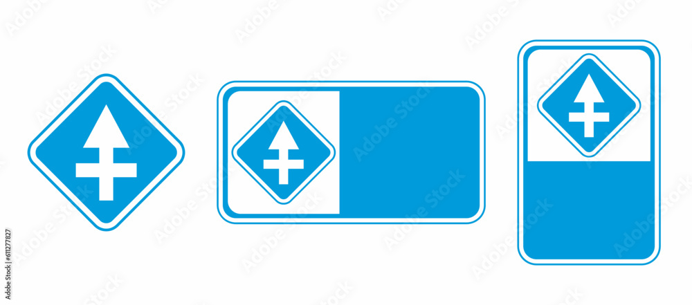 Intersection Sign Design vector intersection traffic signs and templates Stock Vector | Adobe Stock
