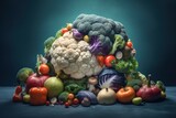 Fototapeta Kuchnia - Food vegetables pile. Generate Ai