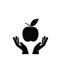 Poster - hand holding apple icon, vector best flat icon.