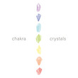 Illustration of seven chakras in crystals