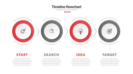 Poster - Timeline infographic design with options or steps. Infographics for business concept. Can be used for presentations workflow layout, banner, process, diagram, flow chart, info graph, annual report.
