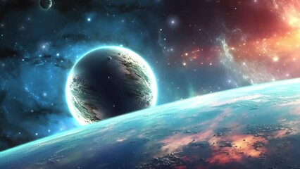 Wall Mural - Beautiful Planets in Space - Nebula - Galaxy - Universe - Space - Cosmos - Concept Art