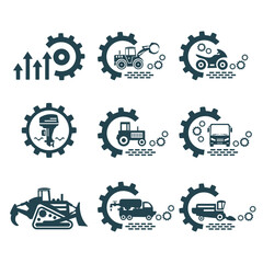 Wall Mural - A set of vector logos of transport and cars.