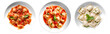 Tasty appetizing Ravioli with tomato sauce on white bowl, top view with transparent background, Generative AI Technology