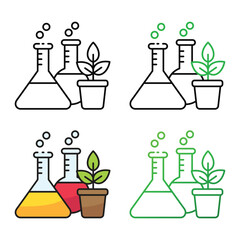 biotechnology icon design in four variation color