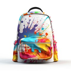 School backpack isolated. Illustration AI Generative.