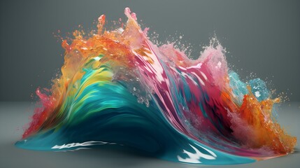 Wall Mural - Playful rainbow streaks, colorful desktop wallpaper