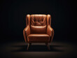 © pbombaert - Generative ai illustration of luxurious brown leather armchair