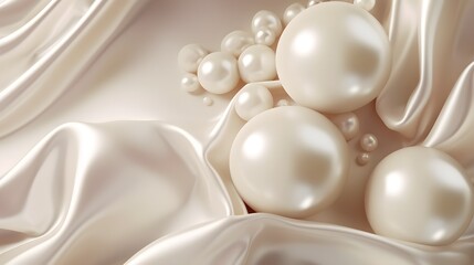 Sticker - A stunning ımage of a silk and foil luxury pearl background