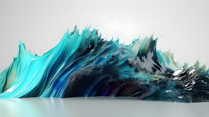 Wall Mural - Radiating color symphony, vibrant paint wave background