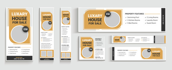 real estate web banner design, realtor social media banner, real estate web header ad banner templat