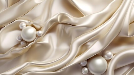 Wall Mural - A breathtaking ımage showcasing the silk and foil luxury pearl background