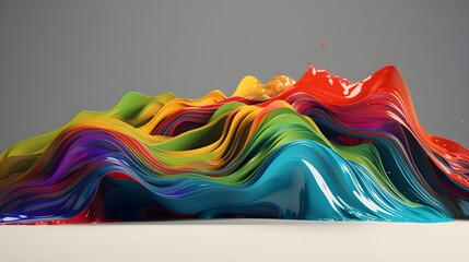 Wall Mural - Whirling colorful waves, abstract paint desktop wallpaper