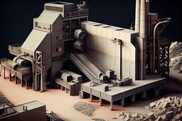 Wall Mural - pulp and paper factory, with conveyor belts and machines producing high-quality products, created with generative ai