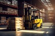 © Lubos Chlubny - Forklift truck in warehouse. Generative AI