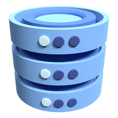 Wall Mural - 3d render of database. database server 3d render icon. network and database. computer technology. 3d