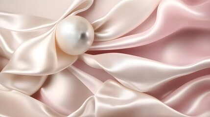 Wall Mural - Silk waves of pearlescent delight, foil embrace