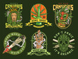 © DGIM studio - Cannabis store set poster colorful