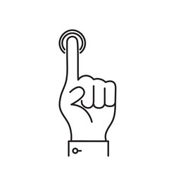 Clicking finger icon, hand pointer vector