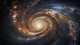 Fototapeta Kosmos - spiral galaxy in space, Dive into the mesmerizing beauty of galaxies with ultra detail HD backgrounds that bring the vastness of the cosmos to life, Generative AI