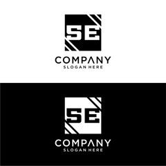 Wall Mural - creative letter SE logo de3sign vector