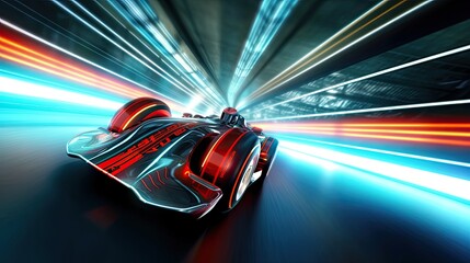 Wall Mural - A Formula. Motion futuristic racing formula at fast ride to finish. Generative Ai