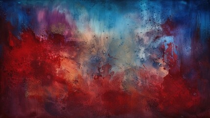  Watercolor Background with Realistic Red and Blue Texture, Artistic and Vibrant