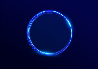 Wall Mural - abstract light neon background. luminous circle. luminous spiral cover. wake wave, fire path trail l