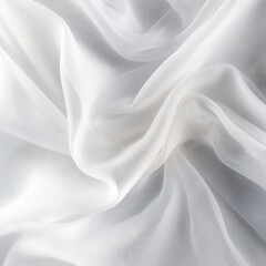Poster - Beautiful white tulle fabric as background,curve shape decorative background, AI generated.