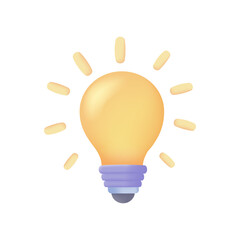 3D light bulb. business idea concept creativity