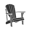 © josepperianes - Adirondack Chair Icon Silhouette Illustration. Camping outdoors Vector Graphic Pictogram Symbol Clip Art. Doodle Sketch Black Sign.