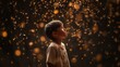 © ArtCraft - Child looks at the starry christmas night sky. Generative ai