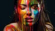 © ArtCraft - The woman with the paint splattered on her face. Generative AI