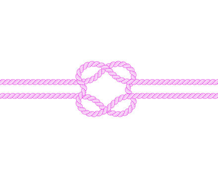 Pink realistic overlapped rope vector illustration